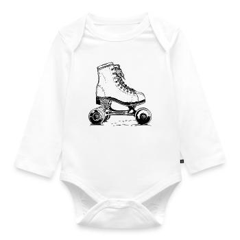 Roller skates - Organic Longsleeve Baby Bodysuit - white - Front