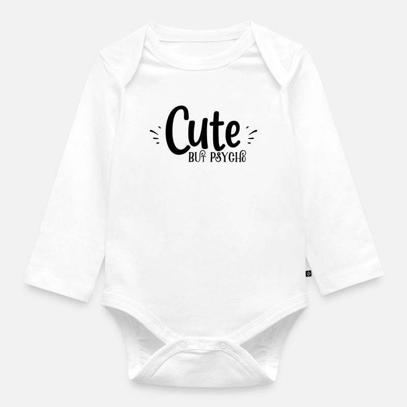 mignon mais psyché - Body Bébé bio manches longues - blanc