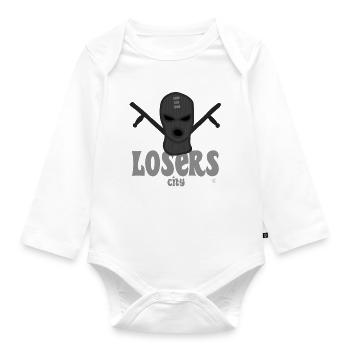 Schläger auf Protest - Baby Bio-Langarm-Body - Weiß - Vorne