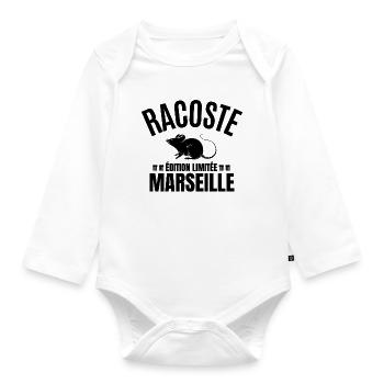 Marseille, I am Marseillais, Marseille humour - Organic Longsleeve Baby Bodysuit - white - Front