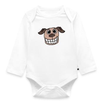 Dog Head Dog Owner - Organic Longsleeve Baby Bodysuit - white - Front