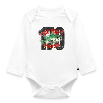 darts big fish Finish Checkout - Organic Longsleeve Baby Bodysuit - white - Front