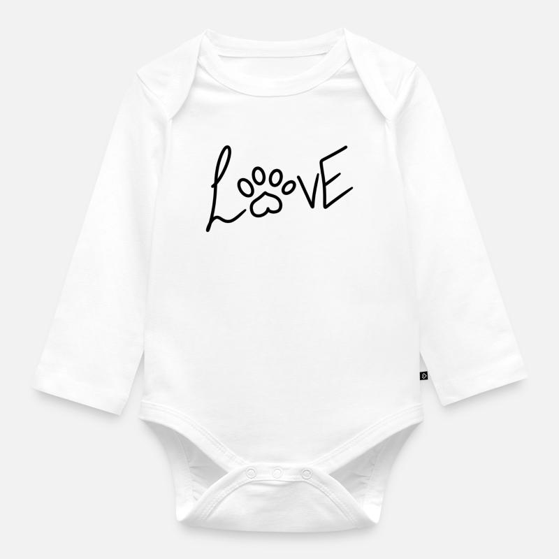 Amour - Body Bébé bio manches longues - blanc