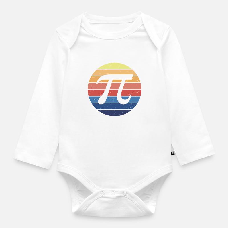 Math Pi Rétro - Body Bébé bio manches longues - blanc