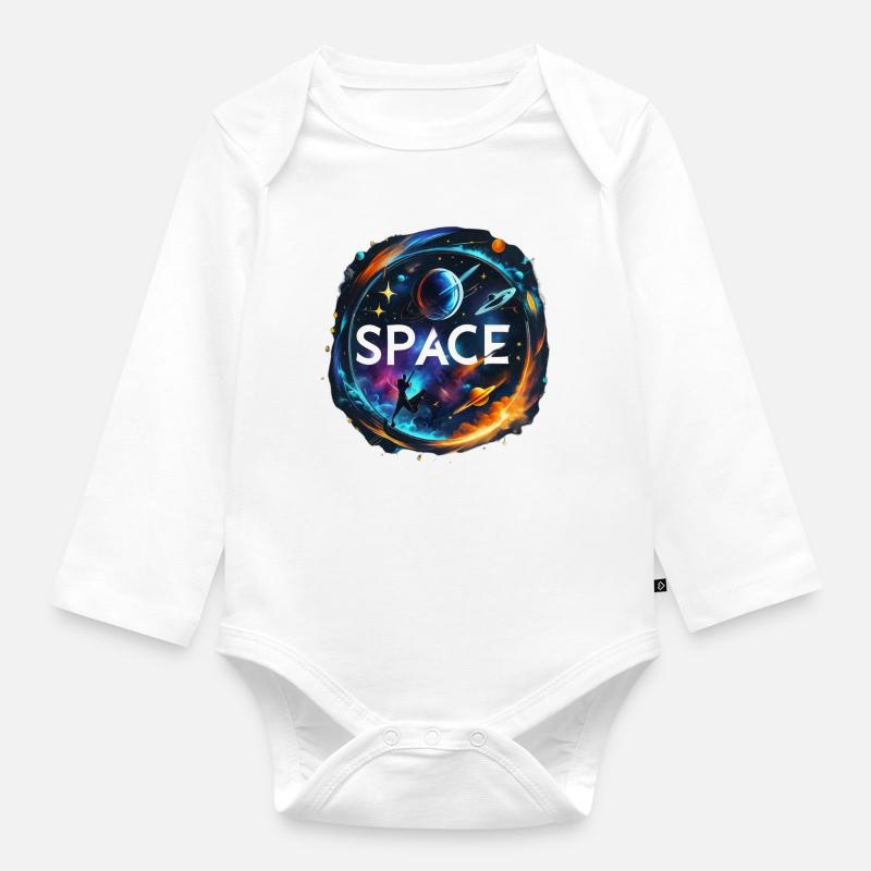 Space - Body Bébé bio manches longues - blanc