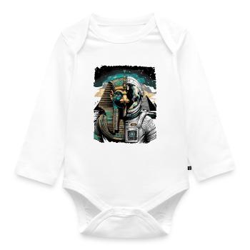 Horus as Futuristic Astronaut Concept - Organic Longsleeve Baby Bodysuit - white - Front