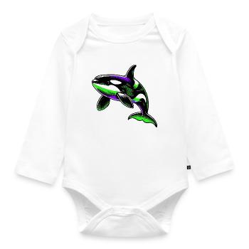 Killer whale - Organic Longsleeve Baby Bodysuit - white - Front