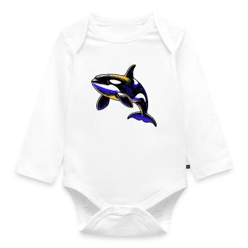 Killer whale - Organic Longsleeve Baby Bodysuit - white - Front