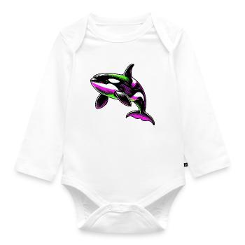 Killer whale - Organic Longsleeve Baby Bodysuit - white - Front