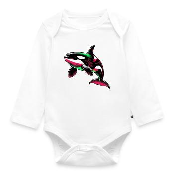 Killer whale - Organic Longsleeve Baby Bodysuit - white - Front