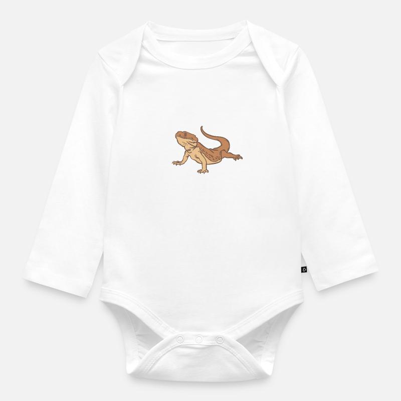 Bartagame - Baby Bio-Langarm-Body - Weiß