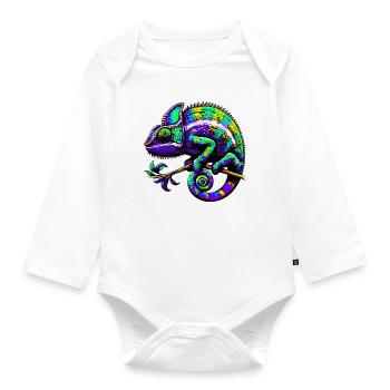Caméléon - Body Bébé bio manches longues - blanc - Devant
