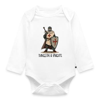 Dungeons and Knights – Cartoon Crusader - Organic Longsleeve Baby Bodysuit - white - Front