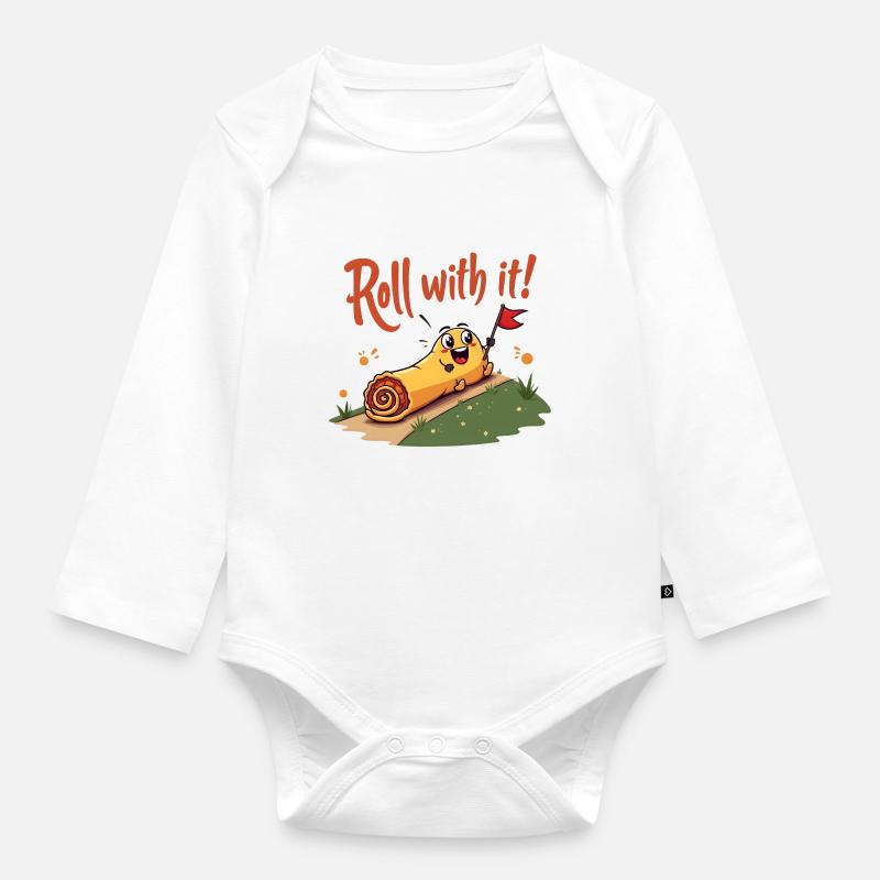 Roulez avec avec des nems - Body Bébé bio manches longues - blanc
