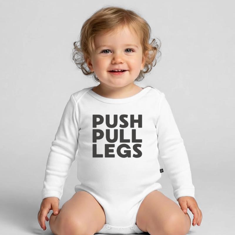 Push Pull Jambes Répéter Entraînementssplit Body Bébé bio manches longues