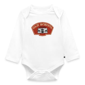 Old school - Organic Longsleeve Baby Bodysuit - white - Front