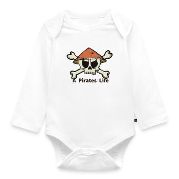 Un logo de Pirates Life - Body Bébé bio manches longues - blanc - Devant