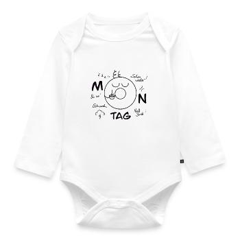 Monday Blues - Organic Longsleeve Baby Bodysuit - white - Front