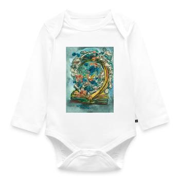 Magical novel - Organic Longsleeve Baby Bodysuit - white - Front