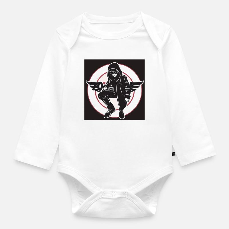 Cam guy - Body Bébé bio manches longues - blanc