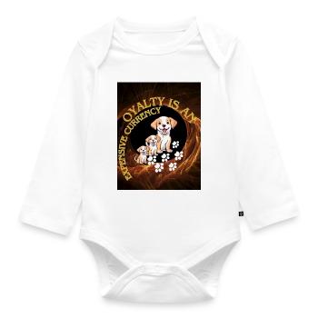 Loyalty is a rare currency - Organic Longsleeve Baby Bodysuit - white - Front