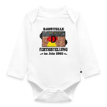 Construction site Germany - Organic Longsleeve Baby Bodysuit - white - Front