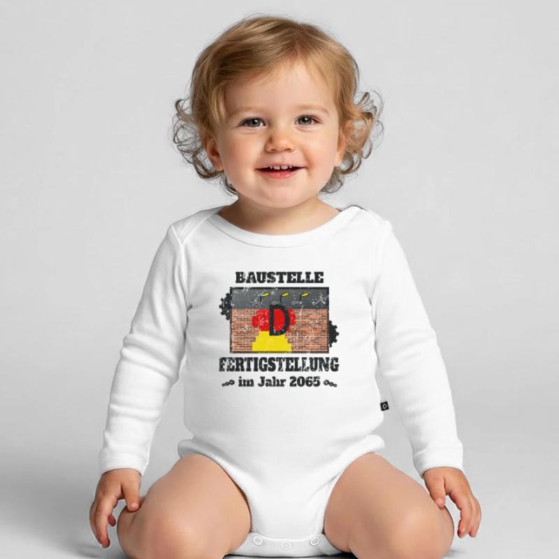 Construction site Germany Organic Longsleeve Baby Bodysuit