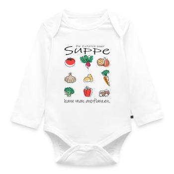Gemüse Suppe - Baby Bio-Langarm-Body - Weiß - Vorne
