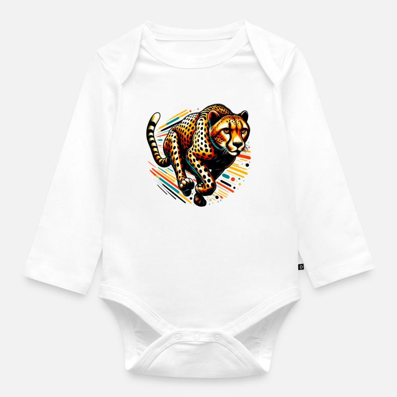 Gepard - Baby Bio-Langarm-Body - Weiß