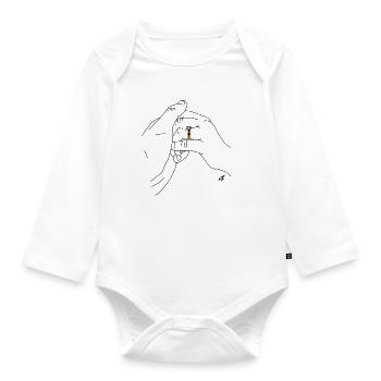 MJR - Marriage - Organic Longsleeve Baby Bodysuit - white - Front