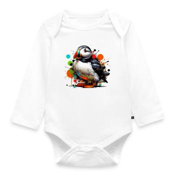 Puffin - Organic Longsleeve Baby Bodysuit - white - Front