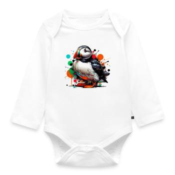 Puffin - Organic Longsleeve Baby Bodysuit - white - Front