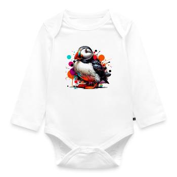 Puffin - Organic Longsleeve Baby Bodysuit - white - Front