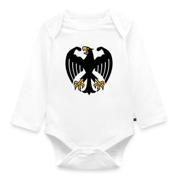 German Fitness Federal Eagle with Muscles - Organic Longsleeve Baby Bodysuit - white - Front
