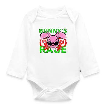 Raging Bunny - Organic Longsleeve Baby Bodysuit - white - Front