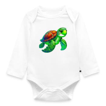 Tortue - Body Bébé bio manches longues - blanc - Devant