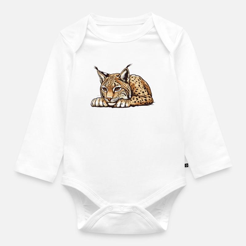 Luchs - Baby Bio-Langarm-Body - Weiß