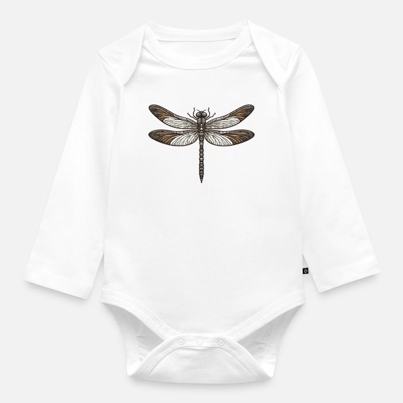 Libelle - Baby Bio-Langarm-Body - Weiß