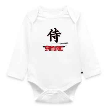 Samurai - Organic Longsleeve Baby Bodysuit - white - Front