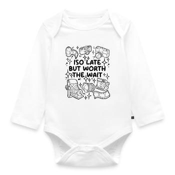 ISO Late But Worth the Wait – Analog Photography - Organic Longsleeve Baby Bodysuit - white - Front