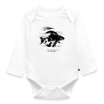 Fish Sketch - Organic Longsleeve Baby Bodysuit - white - Front