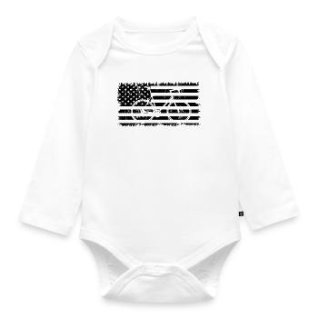 Drapeau cycliste États-Unis - Body Bébé bio manches longues - blanc - Devant