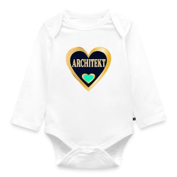 ARCHITEKTUR BERUF STUDIUM ARCHITEKT - Baby Bio-Langarm-Body - Weiß - Vorne