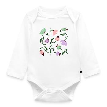 Bold Poppies Flowers L Floral Poppies Flowers - Organic Longsleeve Baby Bodysuit - white - Front