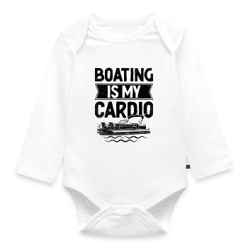 Bootfahren ist mein Cardio-Paddelboot - Baby Bio-Langarm-Body - Weiß - Vorne