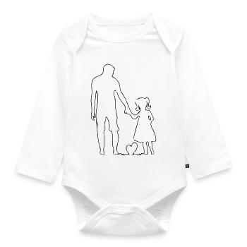father and daughter - Organic Longsleeve Baby Bodysuit - white - Front