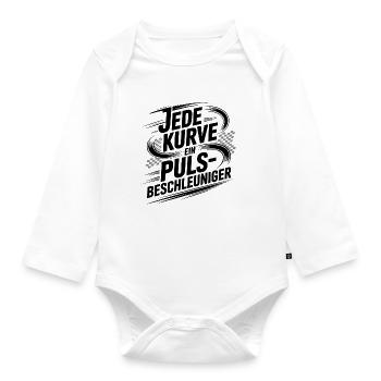 Every curve is a pulse accelerator - Organic Longsleeve Baby Bodysuit - white - Front