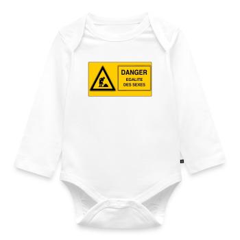Gender equality - Organic Longsleeve Baby Bodysuit - white - Front