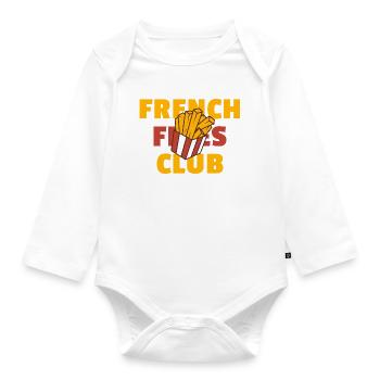 Club de frites - Design amusant de frites - Body Bébé bio manches longues - blanc - Devant