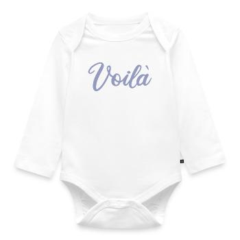 Voilà - violet - Organic Longsleeve Baby Bodysuit - white - Front